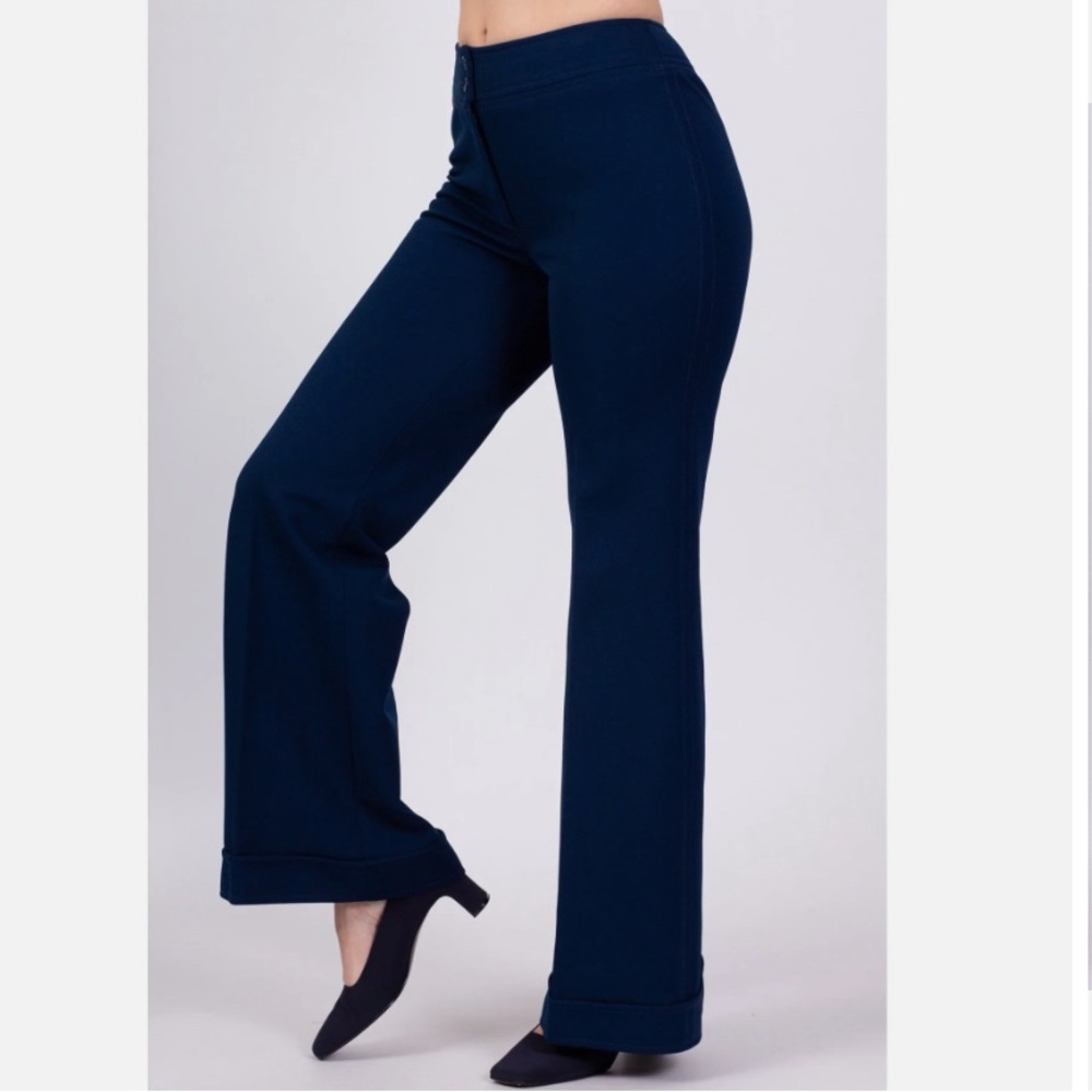 Ralph Lauren women’s navy blue straight leg pants NWT us 10 L44-7 - Picture 1 of 6